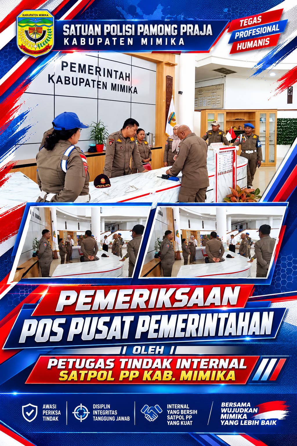 Pengecekan dan Pengawasan Personel Jaga di pos oleh PTI 